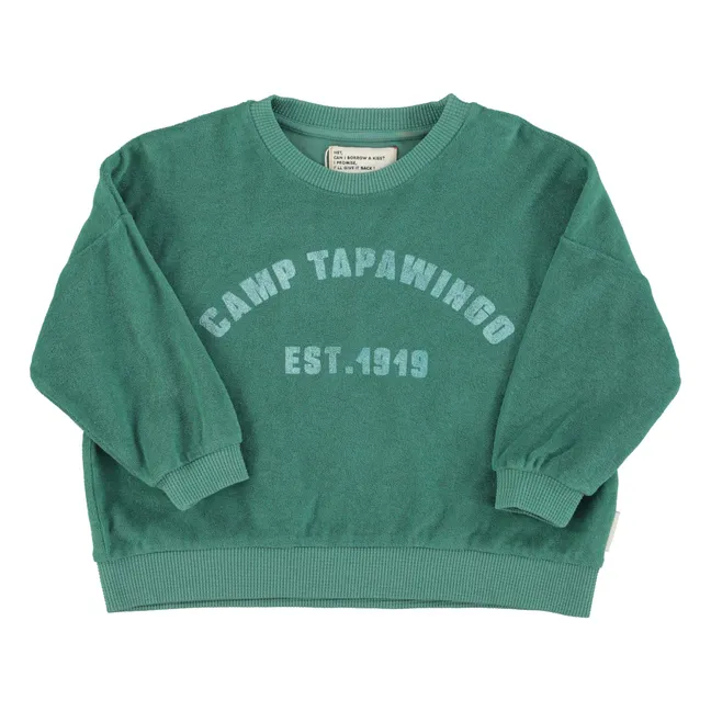 Sudadera con logotipo de rizo orgánico | Verde