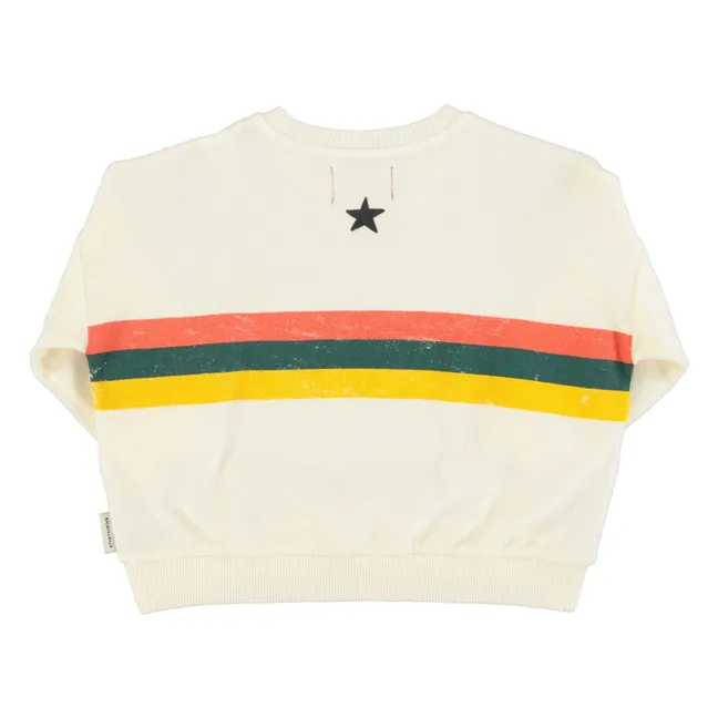 Sudadera de rayas de rizo orgánico | Crudo