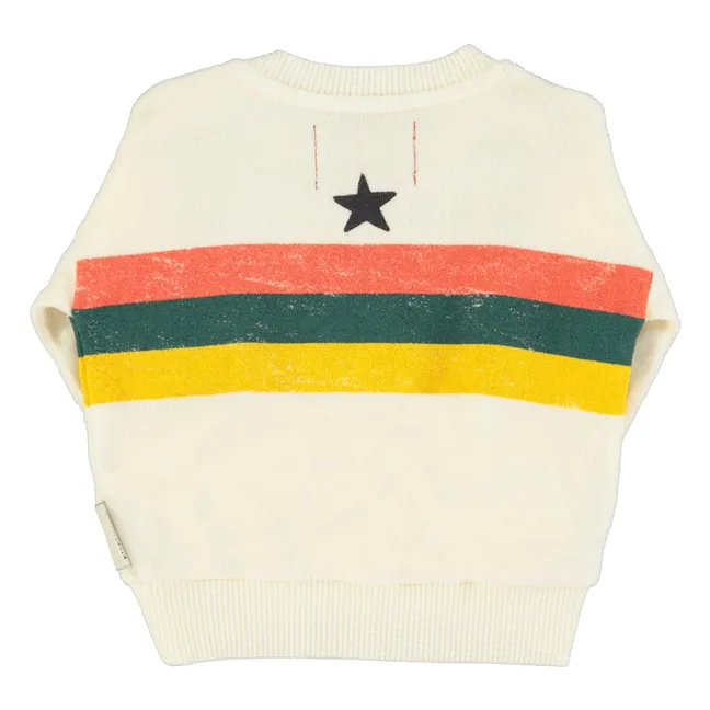 Sudadera de rayas de rizo orgánico | Crudo