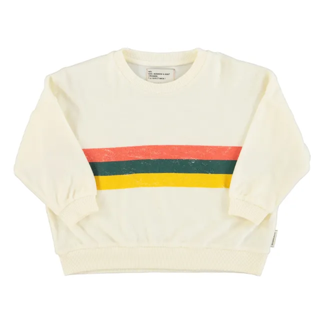 Sudadera de rayas de rizo orgánico | Crudo