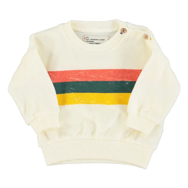 Sudadera de rayas de rizo orgánico | Crudo