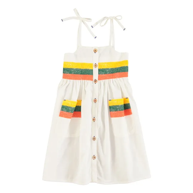 Kleid Streifen Bio-Baumwolle | Seidenfarben