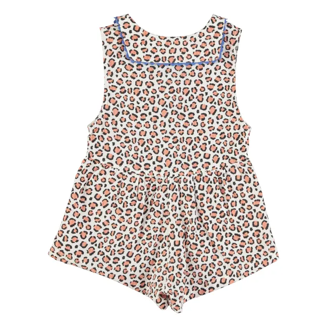 Leoparden-Combishort aus Bio-Baumwolle | Seidenfarben