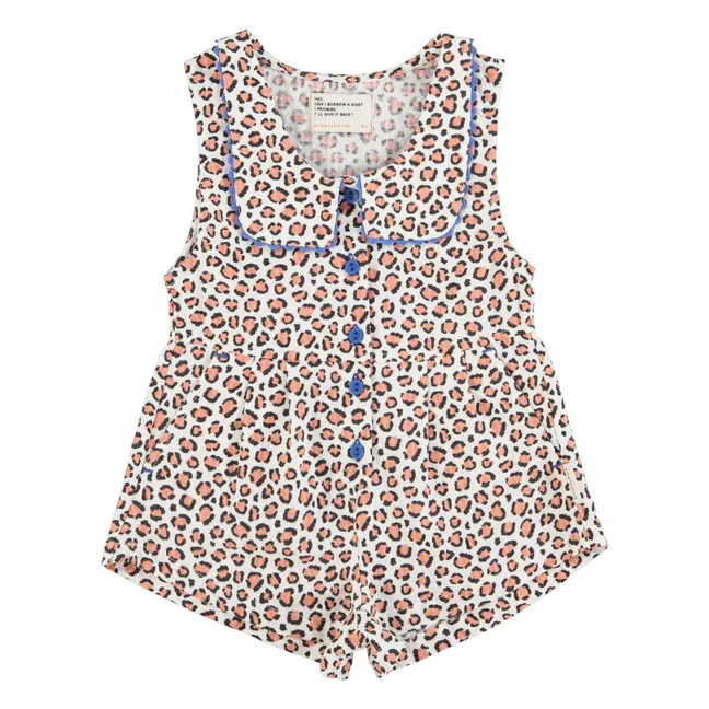 Leoparden-Combishort aus Bio-Baumwolle | Seidenfarben