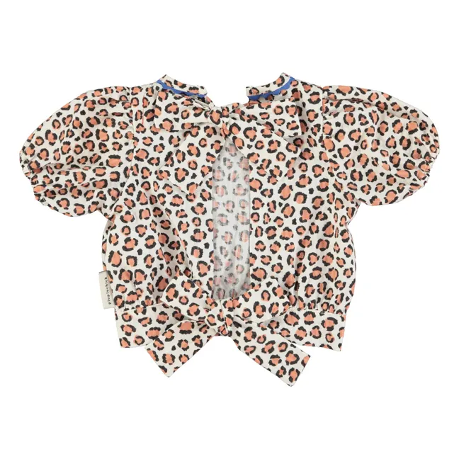 Bluse Crop Leopard Bio-Baumwolle | Seidenfarben