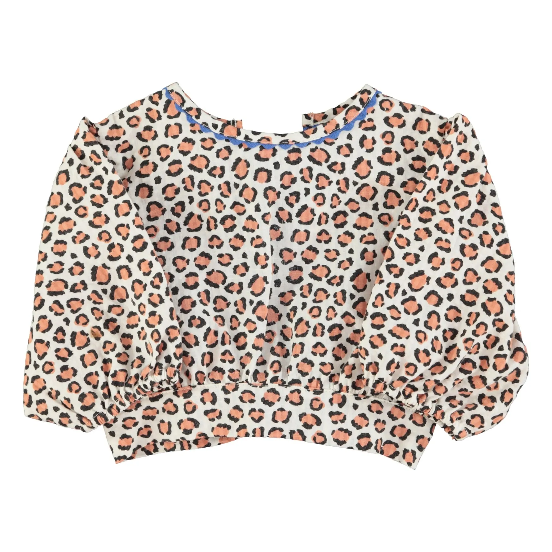 Blouse Crop Léopard Coton Bio | Ecru- Image produit n°3
