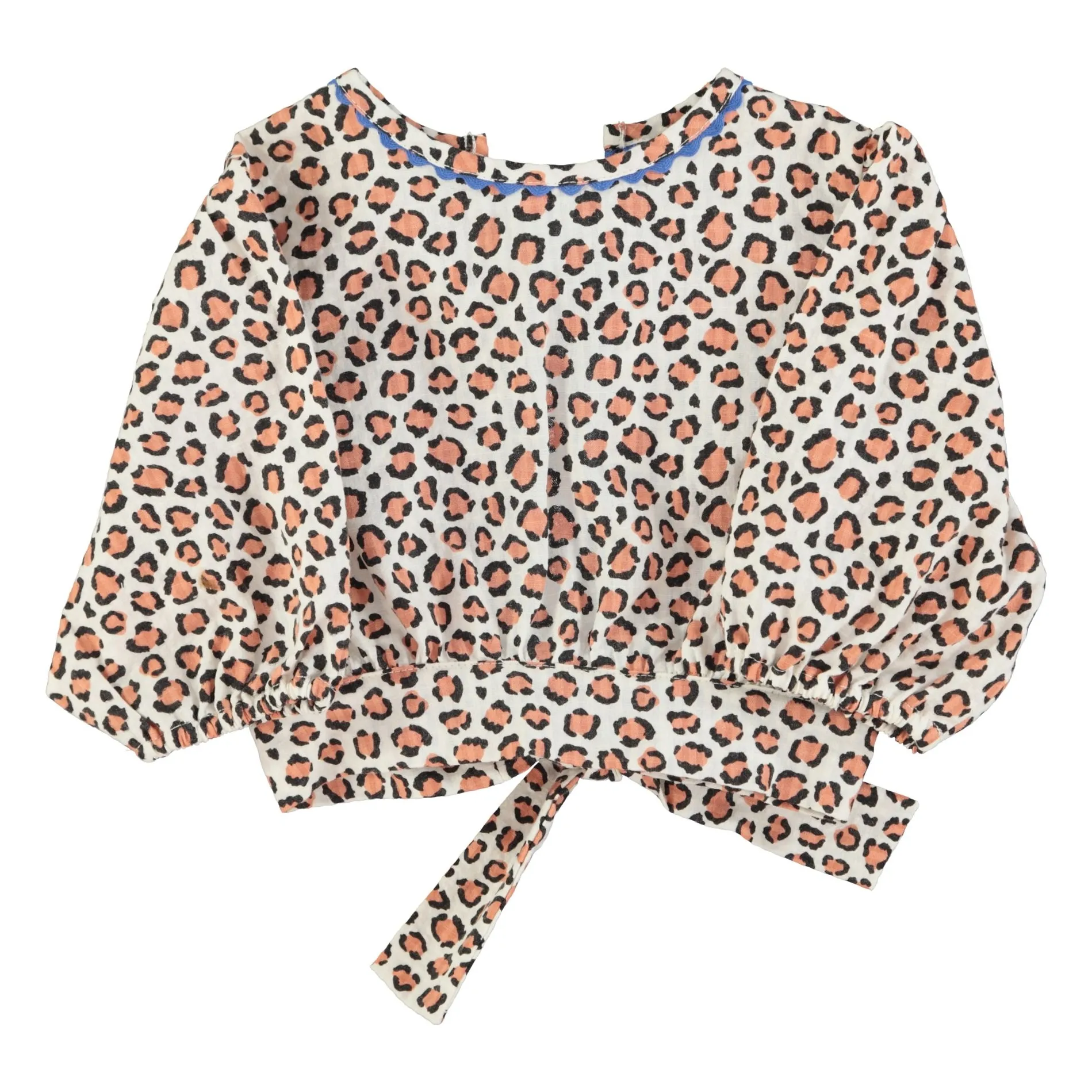 Blouse Crop Léopard Coton Bio | Ecru- Image produit n°0