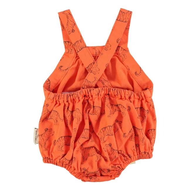 Pelele de algodón orgánico Tiger | Naranja