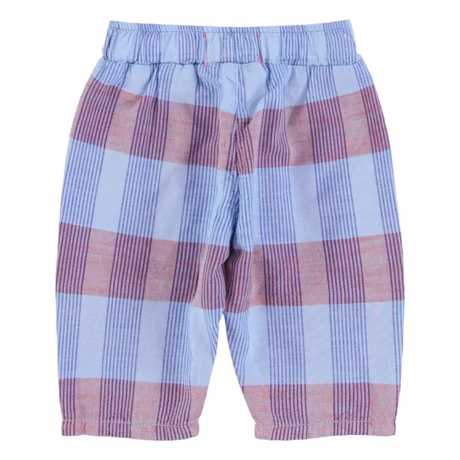 Pantalon Carreaux Coton Bio | Azul