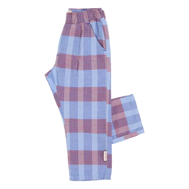 Pantalon Carreaux Coton Bio | Azul
