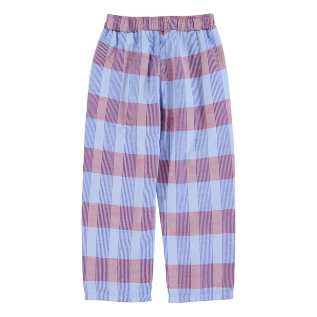 Pantalon Carreaux Coton Bio | Azul