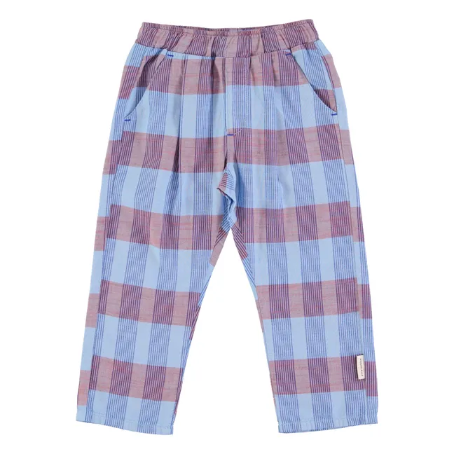 Pantalon Carreaux Coton Bio | Azul