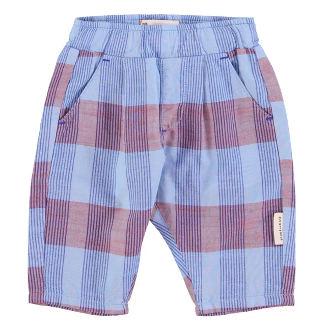 Pantalón a cuadros de algodón orgánico | Azul