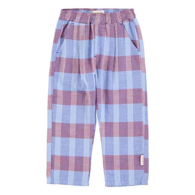 Pantalon Carreaux Coton Bio | Azul