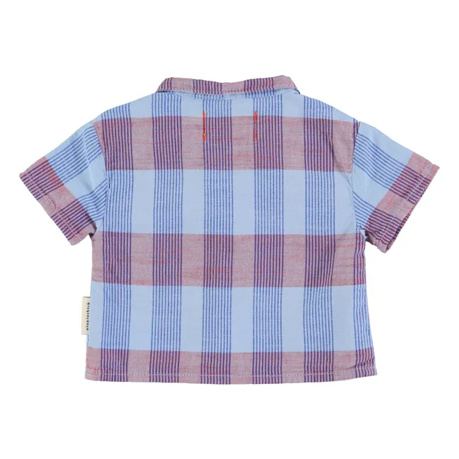 Chemise Carreaux Coton Bio | Bleu