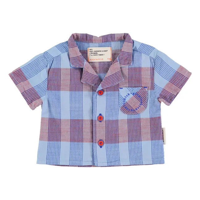 Chemise Carreaux Coton Bio | Bleu