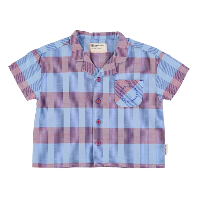 Chemise Carreaux Coton Bio | Bleu