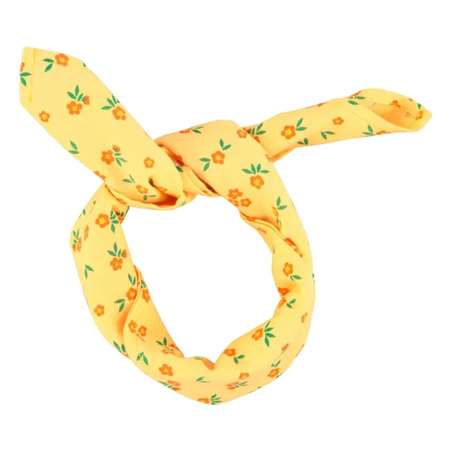 Bandana floreada de algodón ecológico | Amarillo