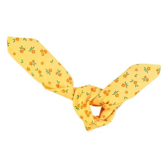 Bandana floreada de algodón ecológico | Amarillo