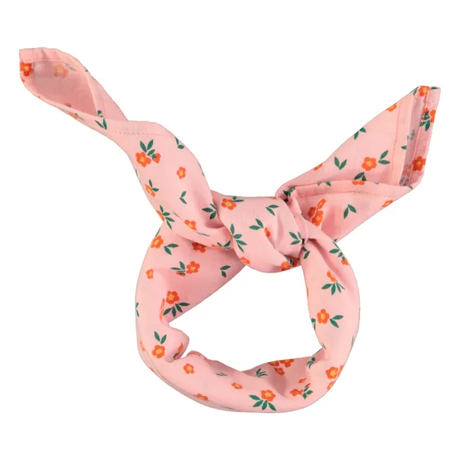Bandana floreada de algodón ecológico | Rosa Melocotón
