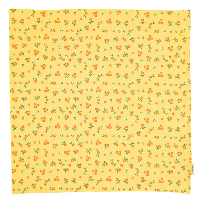 Bandana floreada de algodón ecológico | Amarillo