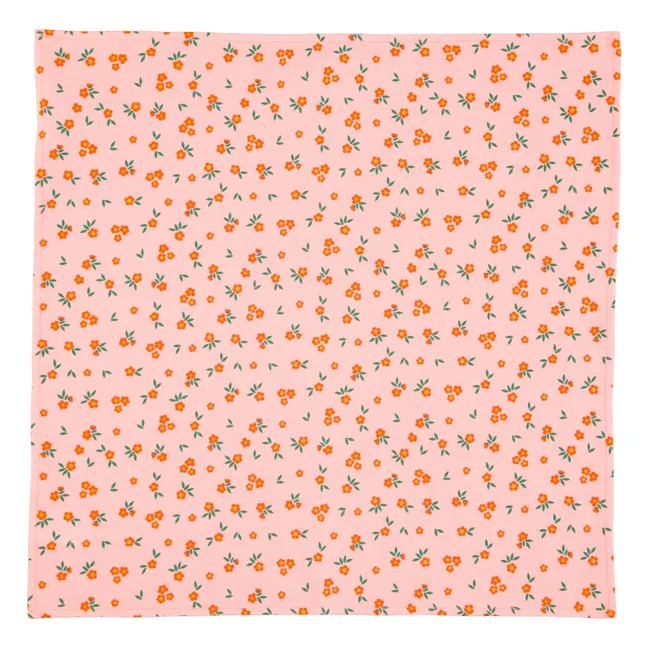 Bandana floreada de algodón ecológico | Rosa Melocotón