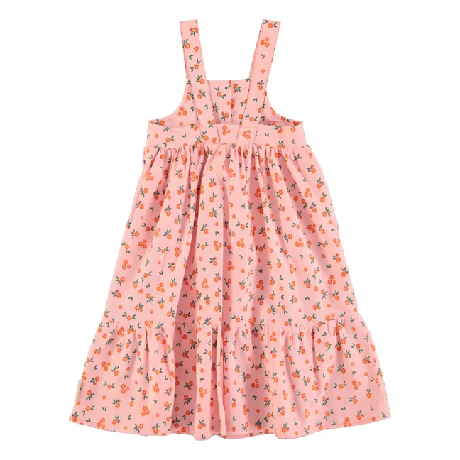 Vestido floral de algodón orgánico | Rosa Melocotón