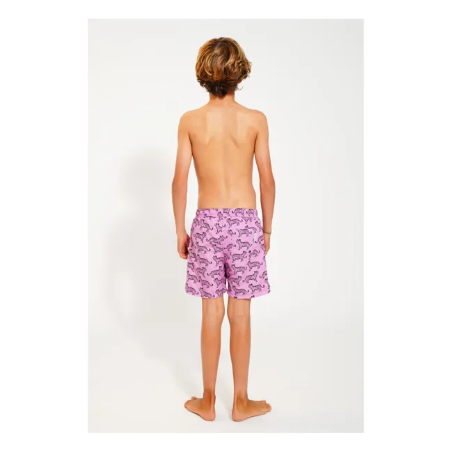 Badeshorts Tiger aus recycelten Fasern | Flieder
