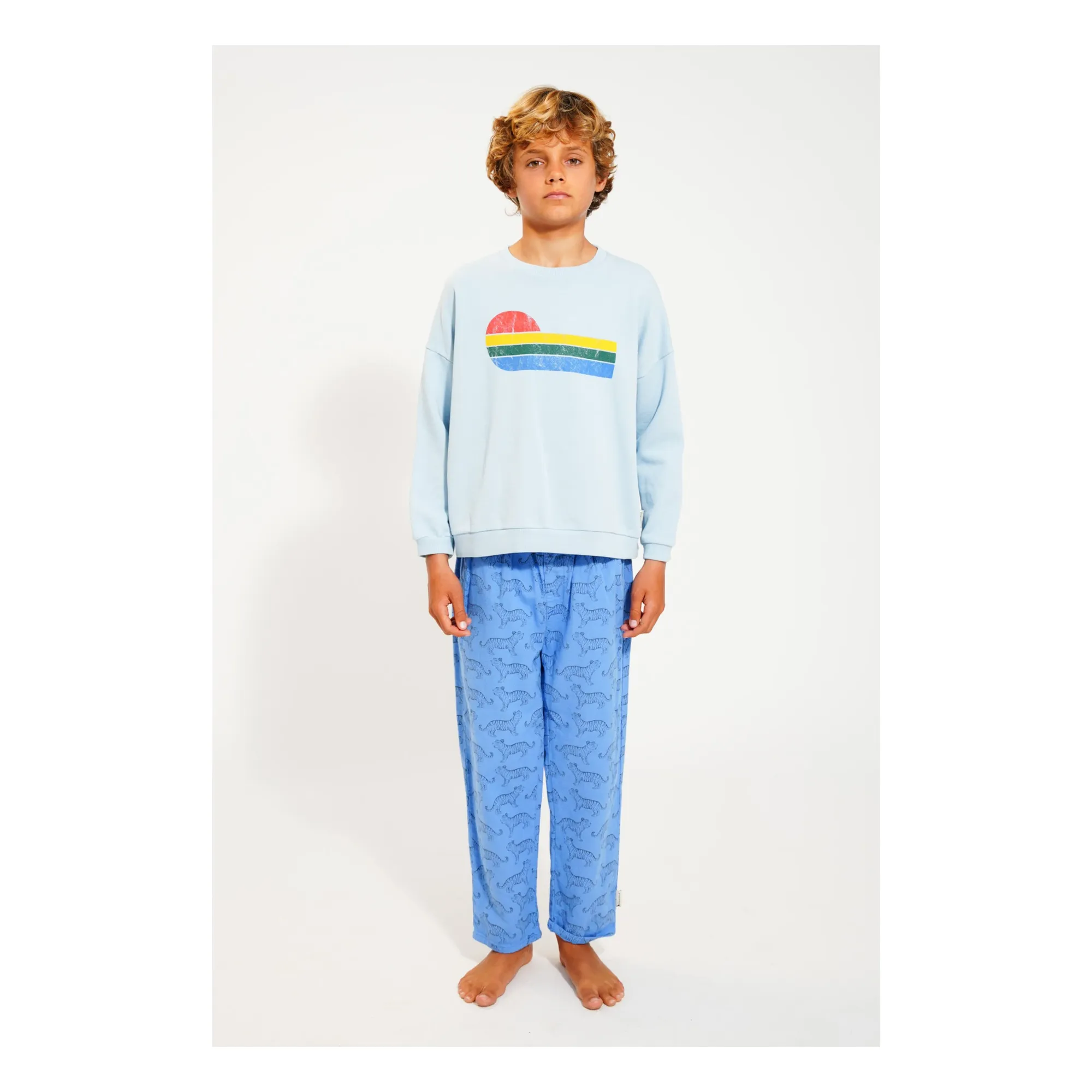 Eighties organic cotton sweatshirt | Light Blue- Product image n°1