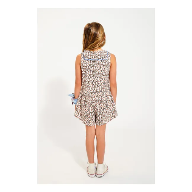 Leoparden-Combishort aus Bio-Baumwolle | Seidenfarben