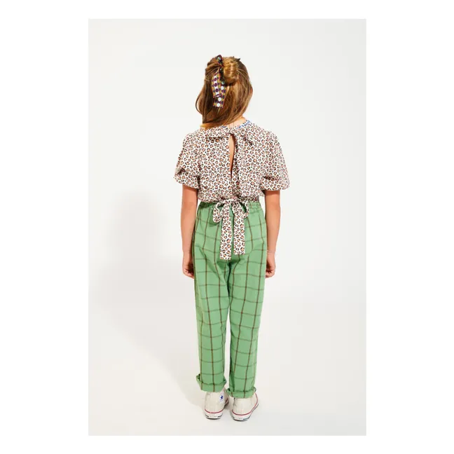 Bluse Crop Leopard Bio-Baumwolle | Seidenfarben