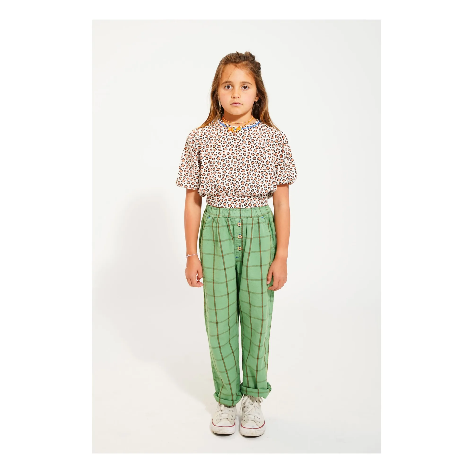 Blouse Crop Léopard Coton Bio | Ecru- Image produit n°1