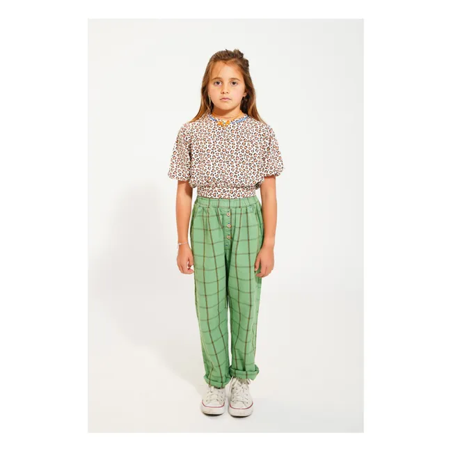 Bluse Crop Leopard Bio-Baumwolle | Seidenfarben