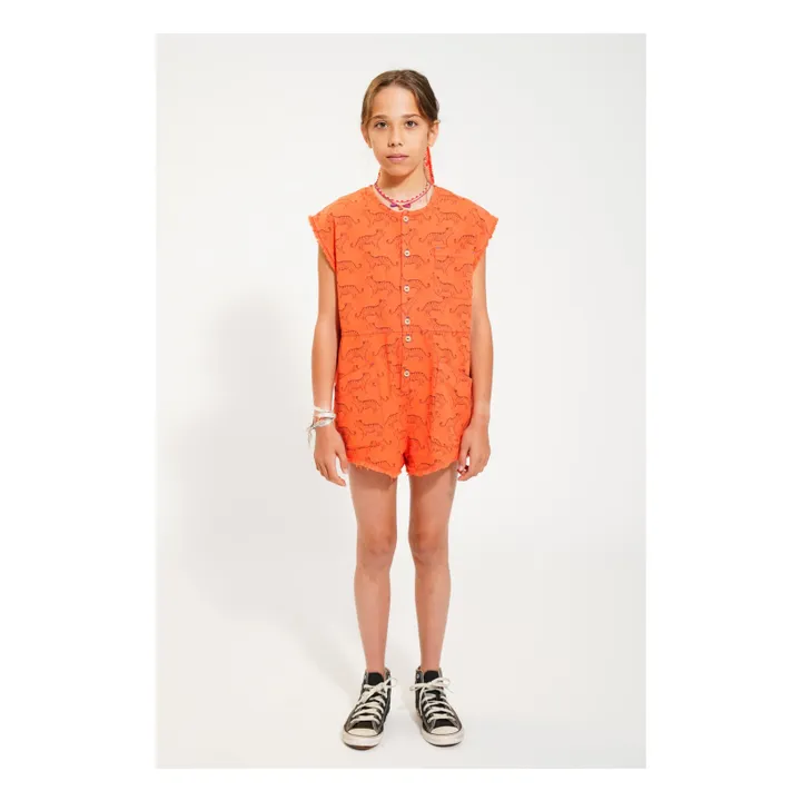 Tiger pocket overalls Organic cotton | Orange- Product image n°1