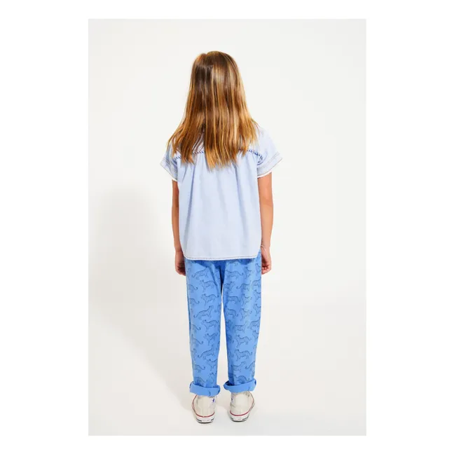 Pantalones de algodón orgánico Tiger | Azul