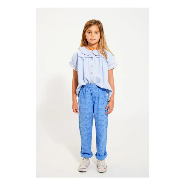 Pantalones de algodón orgánico Tiger | Azul