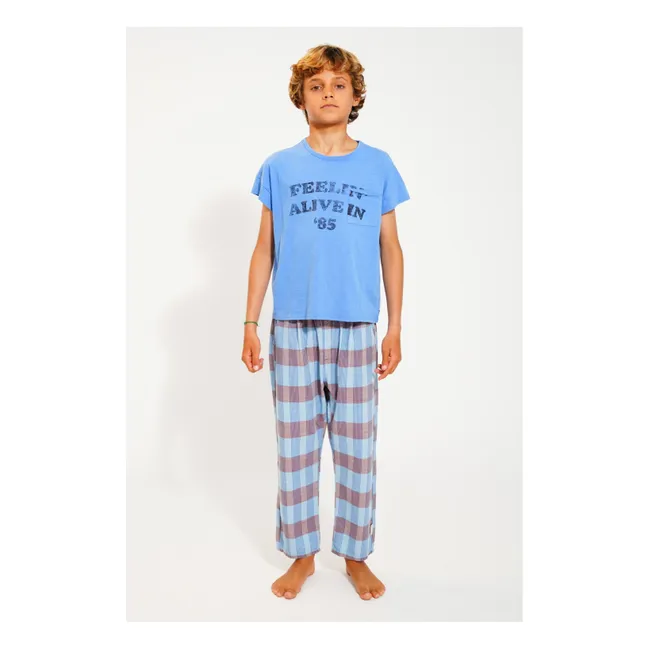 Pantalon Carreaux Coton Bio | Azul