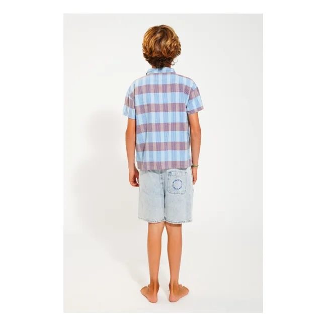 Camisa a cuadros de algodón orgánico | Azul