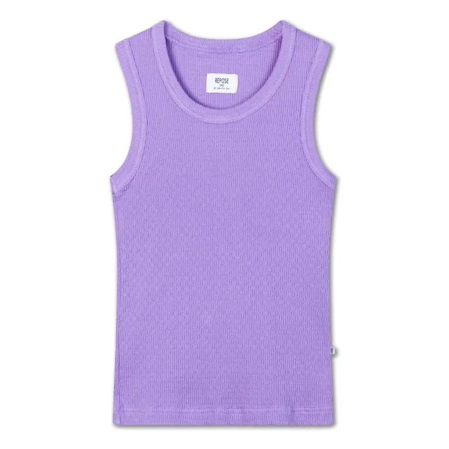 Geripptes Tanktop aus Bio-Baumwolle  | Lavendel