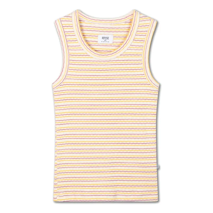 Débardeur Cotelé Coton Bio  | Ecru- Image produit n°0