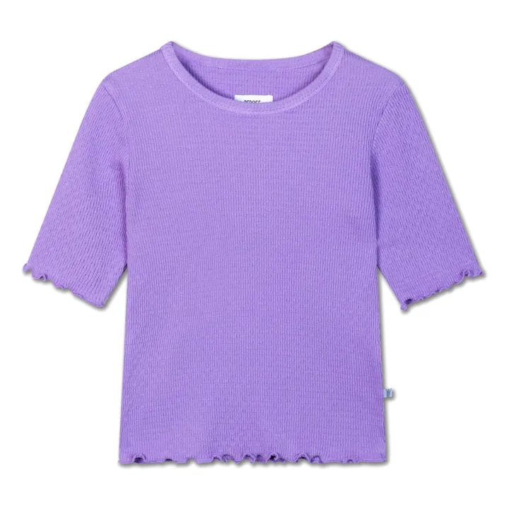 T-Shirt Cotelé Coton Bio | Lavande- Image produit n°0