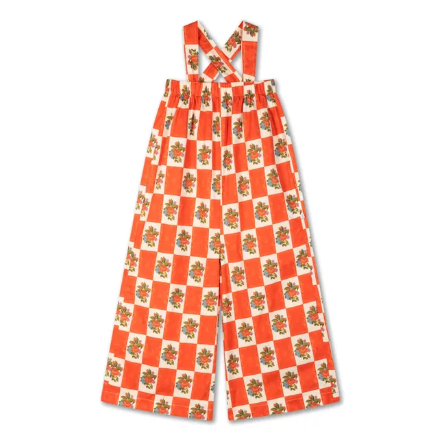 Combinaison Fleurie Coton Bio | Orange
