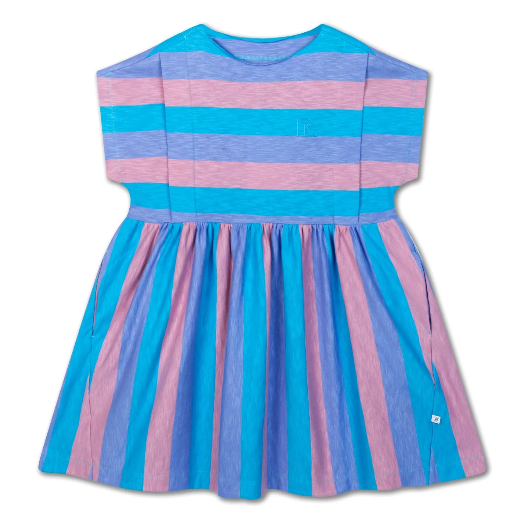 Repose Ams Azure Blue Organic Cotton Striped Dress