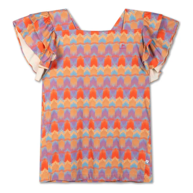 Robe Graphique Coton Bio | Mauve