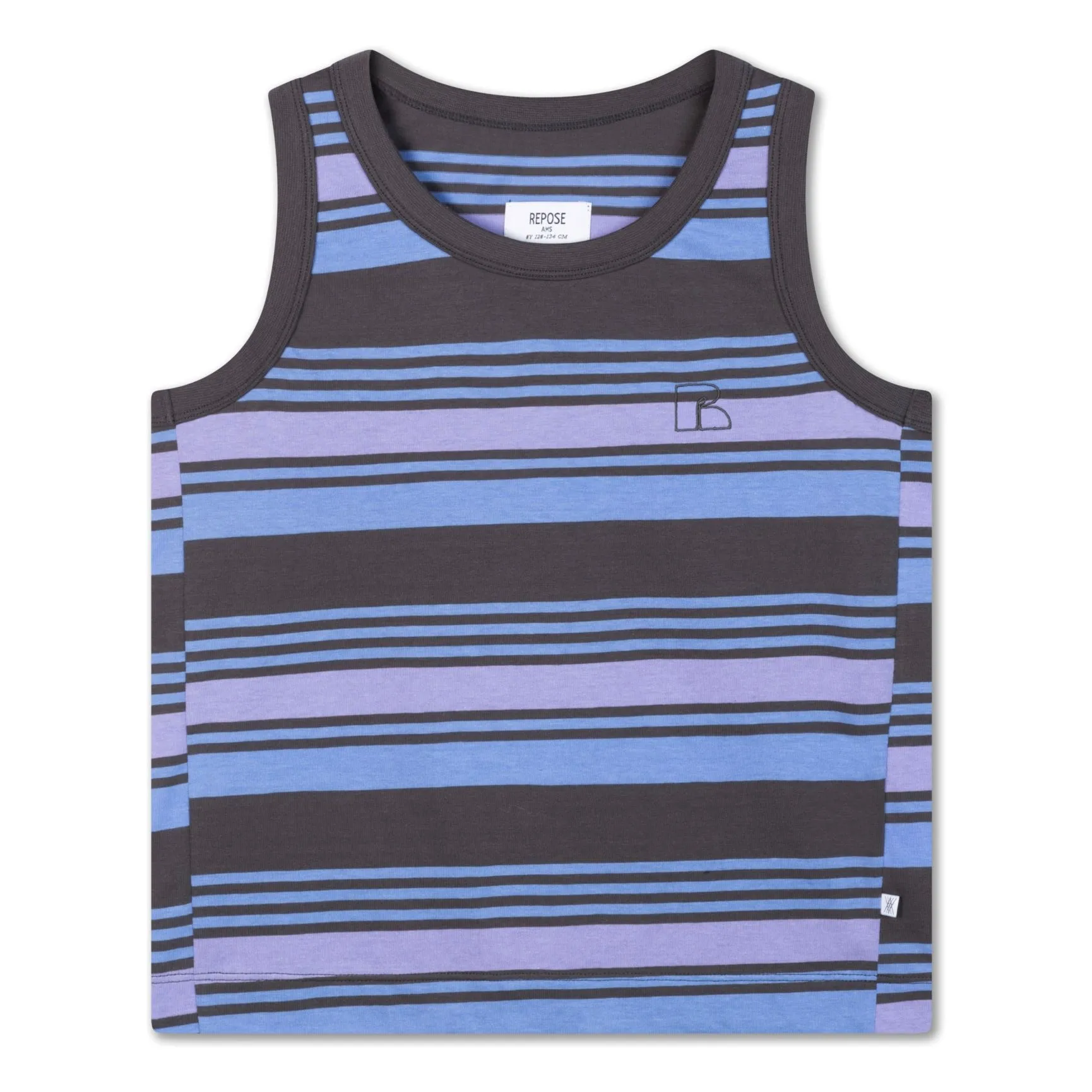 Repose Ams Charcoal Grey Striped Tank Top Organic Cotton