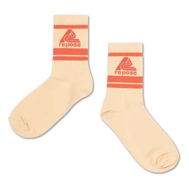 Confezione da 3 calzini con logo | Beige