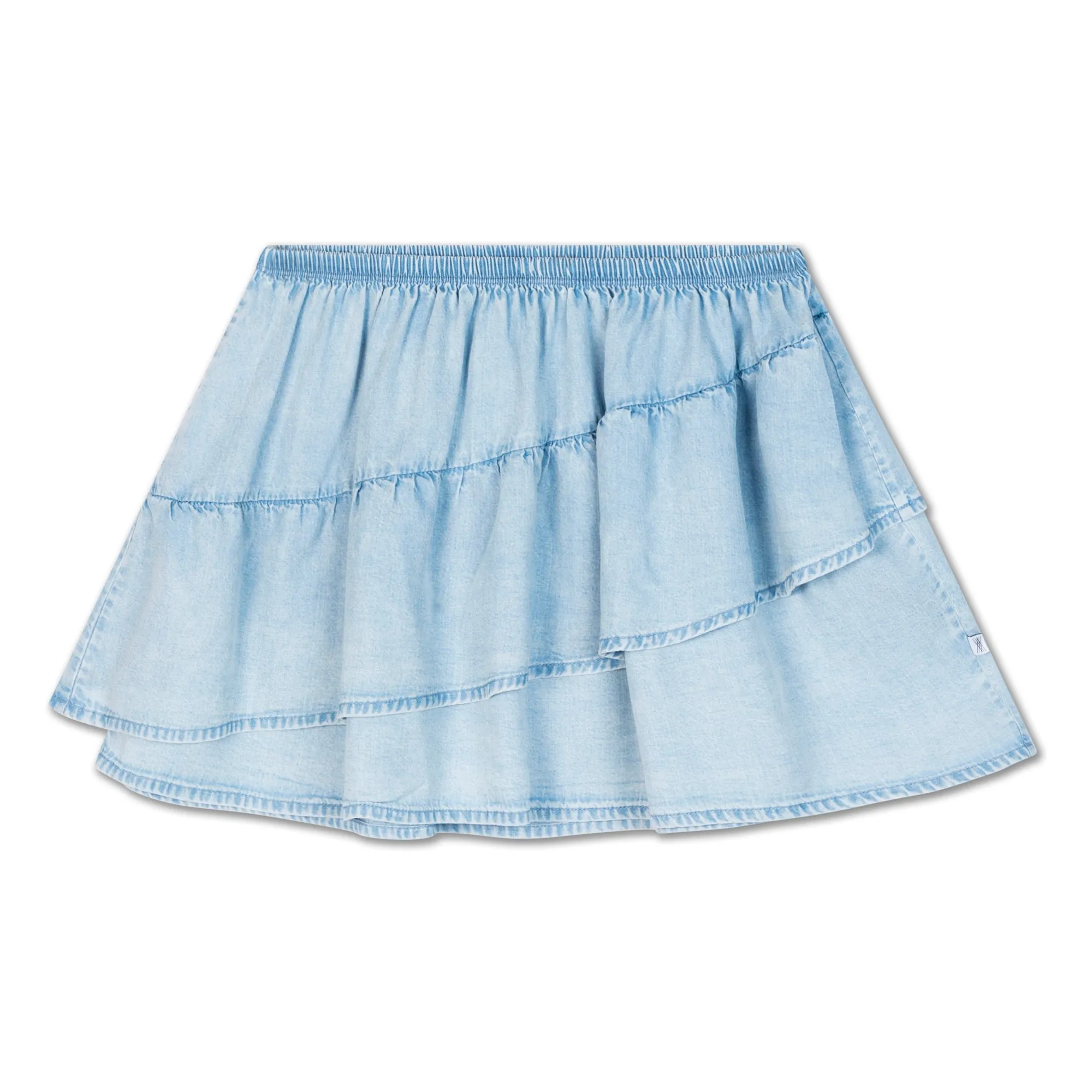 Repose Ams Light Denim Tencel Ruffled Skirt