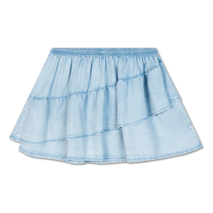 Tencel ruffled skirt | Light Denim- Product image n°0