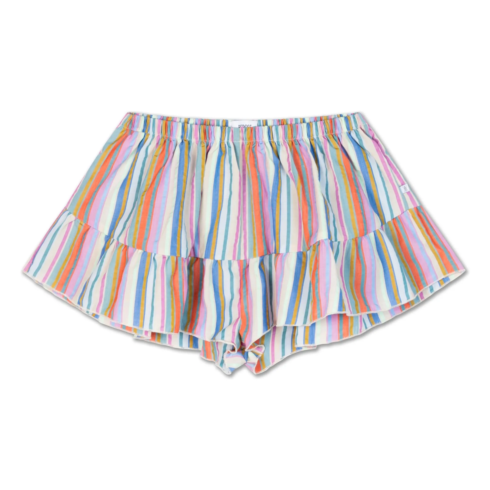 Repose Ams Azure Blue Tencel Striped Short Skirt