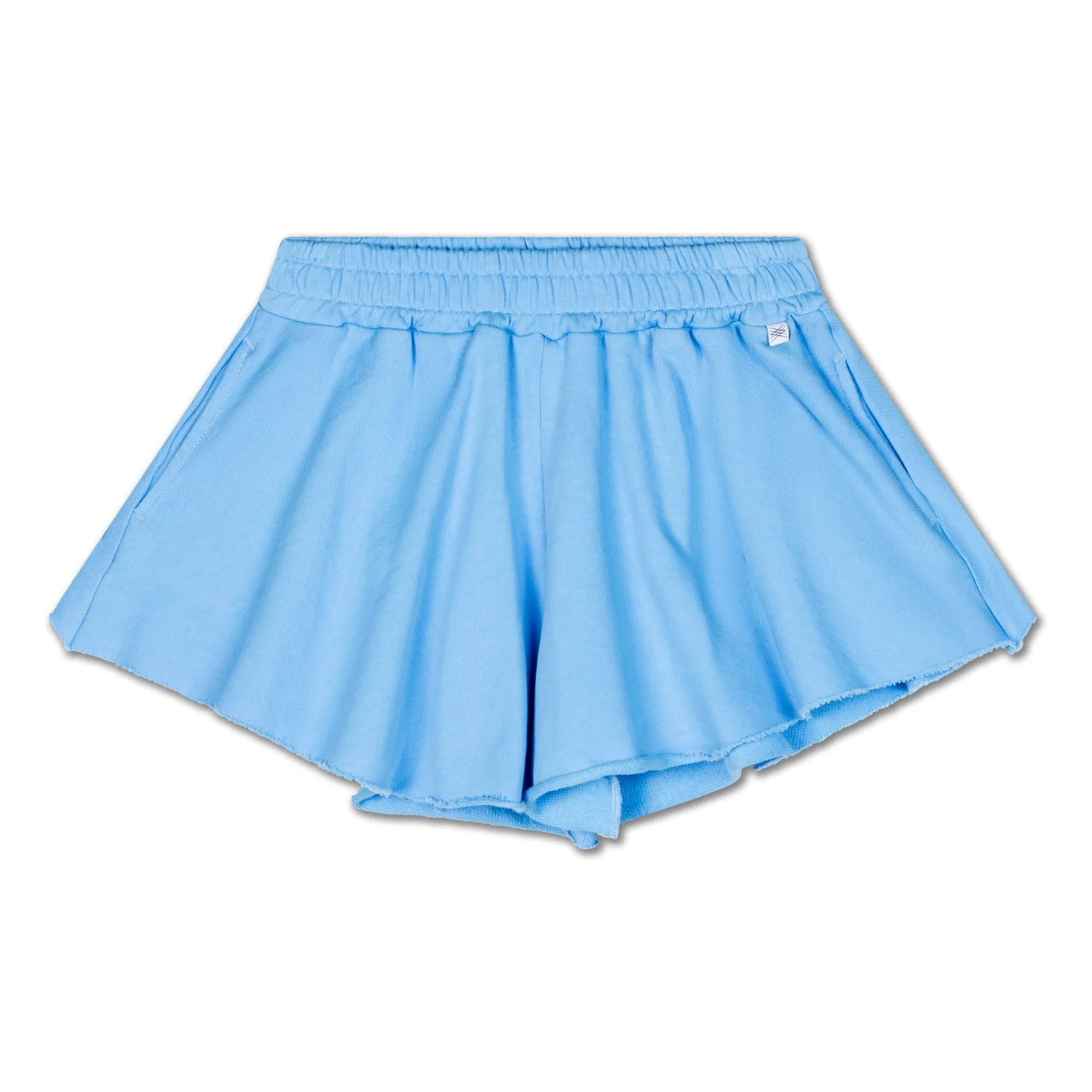 Repose Ams Azure Blue Organic Cotton Ruffled Shorts